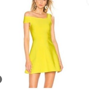 Revolve NBD yellow flare mini dress